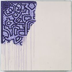 stunglikehell:  the-magic-beans:Keith Haring in 1989: “Unfinished Painting”. Haring died few months after and this is his last painting. This is supposed to be a self-portrait. Haring knew he wouldn’t have enough time to finish it. This is one of