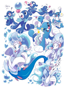 7-days-luck:  Did my favorite pups~ A Popplio evolution art pile, from sketchbook to digital~ Now I know why they picked Brionne and Primarina as final designs for Popplio’s evolutions. Because they are just that fun to draw! ——-Art © 7-Days-LuckPokemon