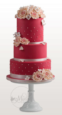 cakedecoratingtopcakes:  Ruby red wedding cake … just made it to Daily Top 3. Congrats Minh Cakes! - http://cakesdecor.com/cakes/147344-ruby-red-wedding-cake