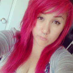 lonelyheartsclubxxx:  my blood is radioactive #pinkhair #shameless #selfie #septum  damn, why you so far and so young?