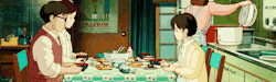 studio-ghibli-gifs:  "The family that eats together, stays together". 