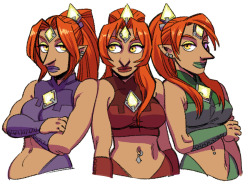 ghostgreen:  thinking about Gerudo ladies .. drew some for fun!    @slbtumblng village of point nose women~ &lt;3