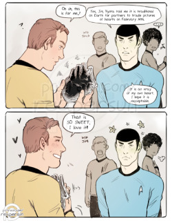 ~Support me on Patreon~A patron requested Valentine’s Spirk :)) Seems like a good day to post it~
