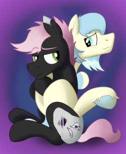 Just a couple of totally straight ponies cuddling~ move along &lt;3 A little something for  samurajszadzik (Soulful Inkwell) and cottonsulk (Soft Spot)! They&rsquo;re such cute gay ponies!