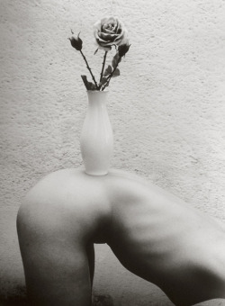 Marcel Mariën - Female Nude with Vase of Flowers