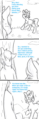 ask-caramel-questions:  cleppy-kun:  a dumb little fluffy comic for anon-kun~  It looks really dumb, but clicking on each individual picture makes it look how it’s supposed to.  ((Most definitely canon to the blog.))  X3 D'awww~ &lt;3