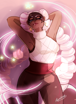 blackmoonbabe:She’s a henshin away from being black Sailor Moon tbh, anyway quick Twintelle cuz all the popular kids are drawing her No I really dig her design shame I probably won’t ever actually play ARMS tho. 