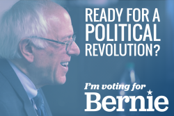 berniesanders:  New Hampshire, are you ready for a political revolution? Are you ready for a fair and livable minimum wage? Debt free college? Healthcare as a right? Then Vote for Bernie.  