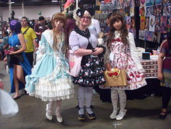 kawaii-desu-nope:  chriscappuccino:  Photos of me and my friends from AnimeNEXT 2013! (I’m the various lolita outfits, obvs. Jess is the LSP, Louis is Aerith, Maureen is Maureen, and everyone else is someone I met at the con or online! Including Donnie
