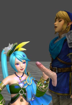 yapuuox:  Lana jerking off Link.