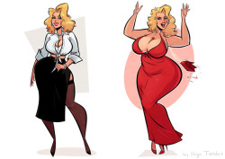 Anna Nicole Smith - Thick to Thicc - Cartoon PinUp CommissionI love my lines, like I love my women - thick to thicc :DCommission for https://www.deviantart.com/2006300c of two different phases of beautiful Anna Nicole Smith.Check out the previous pinups