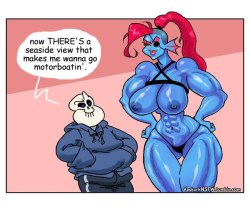 slewdbtumblng: vaskurknsfw: Working on a short Undyne VS Sans comic. Motorboat that!  you can try to motorboat that but you’ll end up cheese grating your face~still worth it! &lt;3 &lt;3 &lt;3
