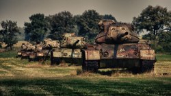 bmashina:    Rusty M47 Patton on the ground in Germany.Remarkably,some cars to the guns welded pipe 