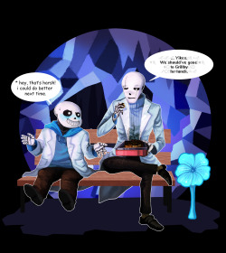 phantomreturn:  It’s just another average day for scientist boyfriends to spend time at their usual dating spot.Sans may be hitting on Gaster all the time but it’s the other way round when it comes to taking initiative.  Oh, silly me! How could one