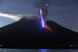 nubbsgalore: photos of sakurajima, the most active volcano in japan. volcanic storms can rival the intensity of massive supercell  thunderstorms, but the source of the charge responsible for this  phenomenon remains hotly debated. in the kind of storm