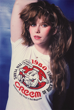 groupiesoutrageously:  Bebe Buell modelling for Creem magazine, 1980 