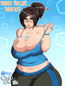 oki-doki-oppai:  Full resolution file available on Patreon! : www.patreon.com/okioppai and many other rewards!!!!    Nice sweaty Mei Ice~ :’D   Mei from Overwatch, 