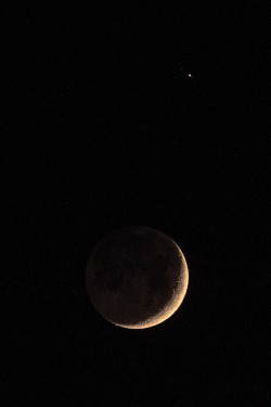 spaceexp:  The Moon and Jupiter via reddit 