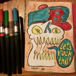 Sketchbook Project 2015. Skulls for life. D.J. Skull is in the house. #mattbernson #art #artistsontumblr #artistsoninstagram #skulls #sketchbookproject #drawing