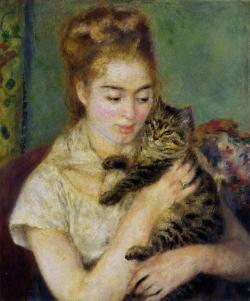 artist-renoir:  Woman with a Cat, Pierre-Auguste RenoirMedium: oil on canvas