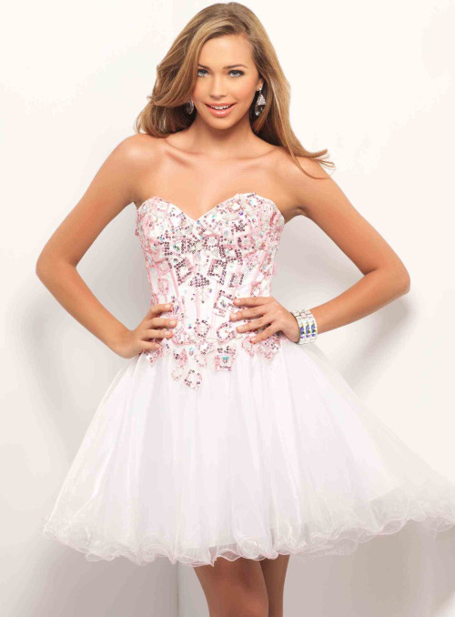 Sexy light pink short prom dresses