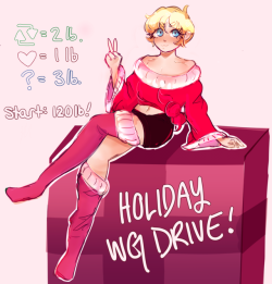 plushierkitty: plushierkitty:  happy ho ho holidays! i got a couple of requests for nicki outgrowing an oversized, ugly christmas sweater, and who am i to not deliver?? this wg drive will be ending on christmas day ( dec. 25, ) so make sure to interact