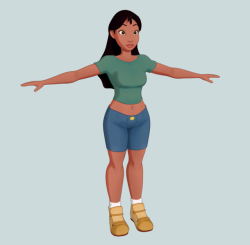 chillguydraws: skuddpup:  Update on Nani! I got some clothes for her now! I think the cel shading is right but she needs a bit more details then i can rig her! yay!  Turning out great!  &lt;3 &lt;3 &lt;3