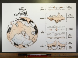 rpgtoons: mrjakeparker:  INKTOBER Day 14!  The world of Airth. Literally torn apart by an ancient war between the gods who created it, Airth is divided into 4 sections:  1. the Stratos, a chain of islands high in the sky where the Sylph people live  2.