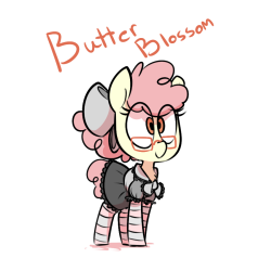 Stream made another pone. This time, a little foal-maid.Butter Blossom.