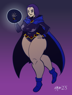 nyquo:Well that Raven doodle page got a lot of attention. so i decided to take one of the Raven drawings and make a finished color version. hope ya’ll like it =P thick~ &lt; |D’‘‘