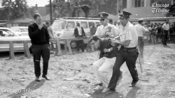 prettyboyshyflizzy:  kimreesesdaughter:  4mysquad:    Chicago police officers carry protester Bernie Sanders, 21 years old, in August 1963 to a police wagon from a civil-rights demonstration.    This is why Bernie has my vote. He’s not some old White
