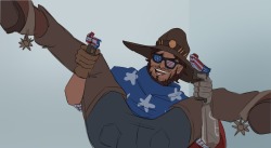 chococri:   Reaper: I taught you everything you know.  McCree: Not everythin’. Lucky for me I still have a few tricks of my own. YEEEEEEHAAA!  