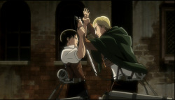 reiner&ndash;braun:  Screencaps from the OVA Edit: Added two more pics of Levi, Isabel and Farlan 