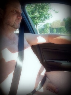 Nude in my Car, driving from Munich… Let me know if you know me :-)  Follower submitted thank you.