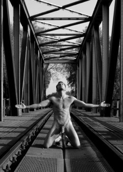 phr1923:  &ldquo;Male Images in Black and white&rdquo; - Naked on the Tracks… 