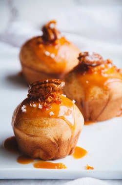 confectionerybliss:  Chocolate Pecan Brioche Buns with Salted Caramel Sauce | Hint of Vanilla