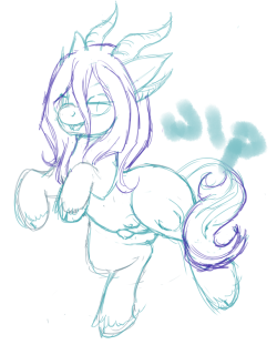 Pin-up Sketch WIP A Draenei pony! I love Spacegoats! :D