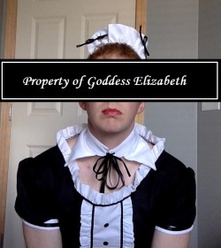 humbledmales:  goddess-elizabeths-sissy:  Modeling my new sissy maid outfit for Goddess Elizabeth.  Now it’s time to do her laundry.  What a lucky little boy I am. Follow Goddess Elizabeth’s personal blog http://goddess-elizabeth.tumblr.com/ Follow