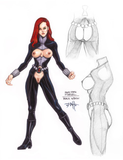 superheropinups:  Not Safe for Work Wednesday Erotic Earth Black Widow by tcatt