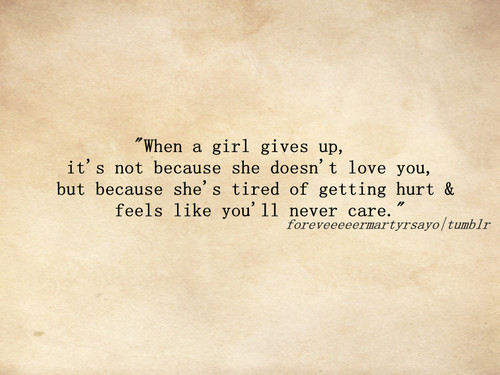 Show a girl you don t care pic quotes