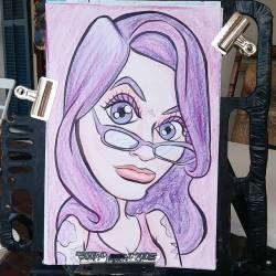 On the porch of Blue Blinds in Plymouth doing caricatures. (They&rsquo;re closed today.)     #Plymouth #caricatures #caricature #art #drawing #portrait #cartoony #artstix #ink #artistsoninstagram #artistsontumblr  (at Blue Blinds Bakery)