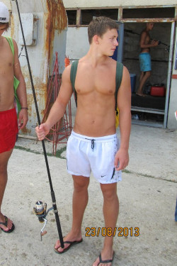 sexy-lads:  Shirtless young fishermen 