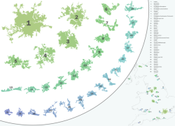 maptitude1:  Comparative sizes of the UK’s 30 most populous urban areas