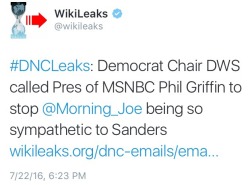 thesanderstans:  So Wikileaks released thousands of documents from the DNC including messages that captured the party actively undermining Bernie and his campaign in favor of Hillary.