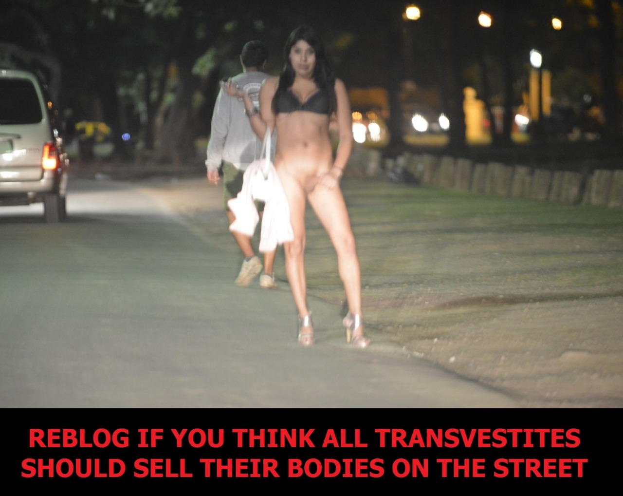 Tranny prostitute hookers on the street