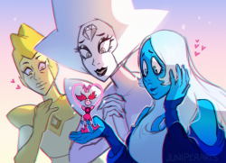 juniperarts: Excited to see the diamonds again! They were like overbearing, clingy aunts. And I’m glad they were the ones to love Spinel again, she deserves it 😭