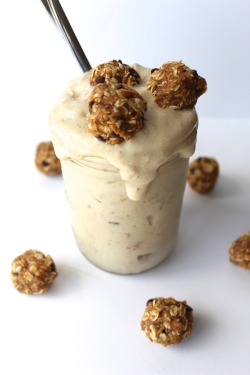 beautifulpicturesofhealthyfood: Oatmeal Peanut Butter Cookie Dough Blizzards - The perfect sweet treat that is also healthy…RECIPE INGREDIENTS  For the cookie dough balls ½ cup old fashioned oatmeal, ground ¼ cup almond meal 2 tablespoons natural