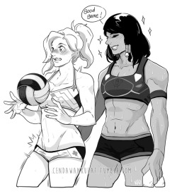 cendawankulat: PharMercy Volleyball AU commission done for  @gumballgirl . ABSEXUAL DETECTED!! lol!  My commission slots are still open : Click here for more info! 