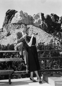 photo-reactive: Cary Grant with Eva Marie Saint on the set of North by Northwest (1959)