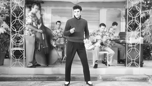 seredelgi:Elvis Presley performing “Baby I don’t care” in “Jailhouse rock” (1957)The oufits in this movie were ON POINT.